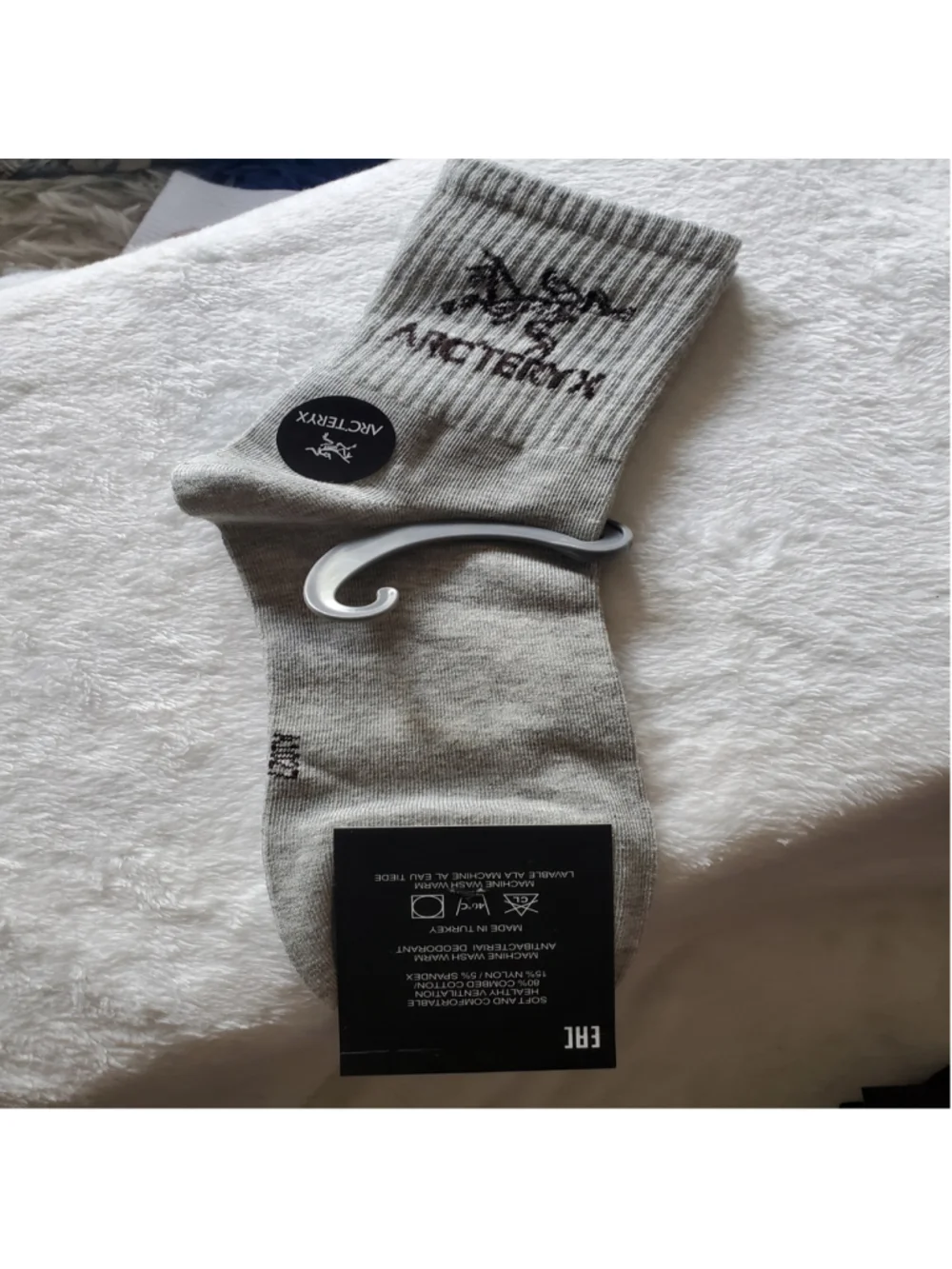 Men's Arc'teryx Casual Socks Size M 7-10 Grey and Black